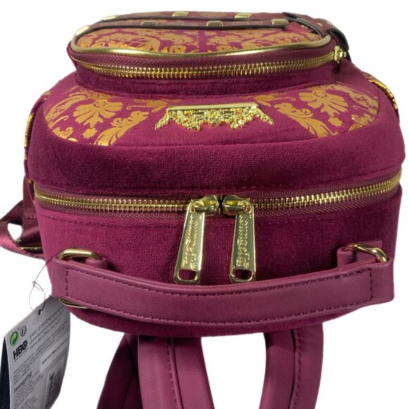Loungefly Game of Thrones Joffrey Cosplay Mini Backpack Burgundy Gold NWT - Picture 14 of 17